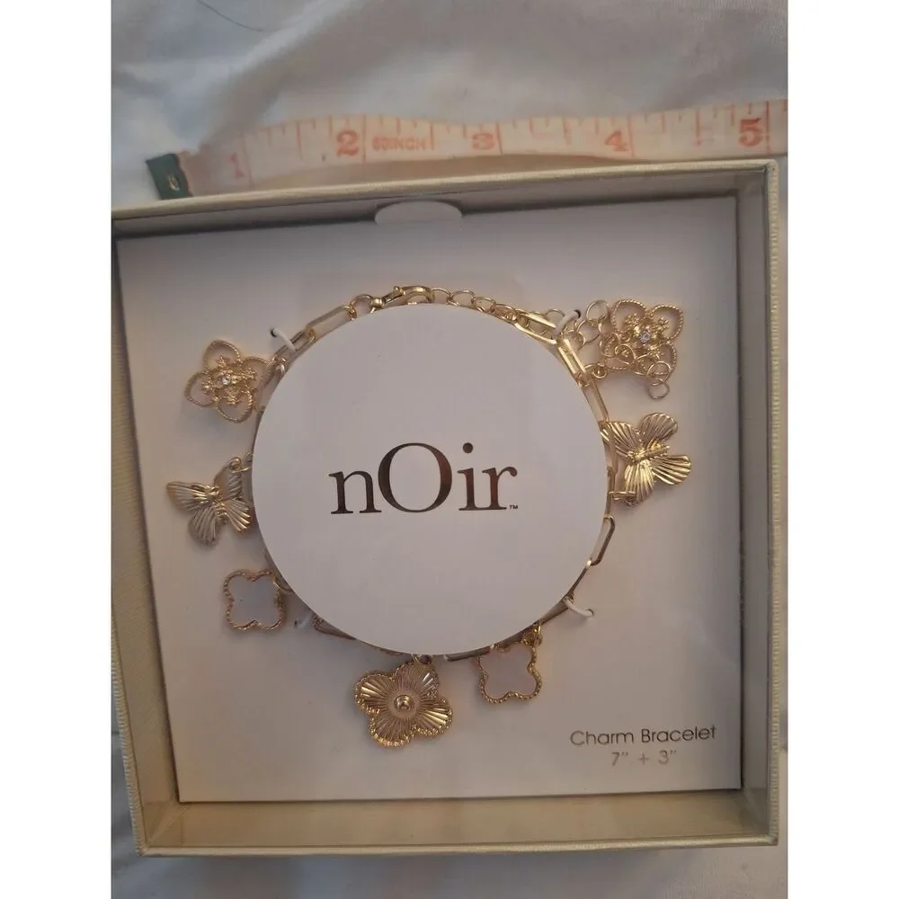 NWT nOir Gold Tone Charm Bracelet